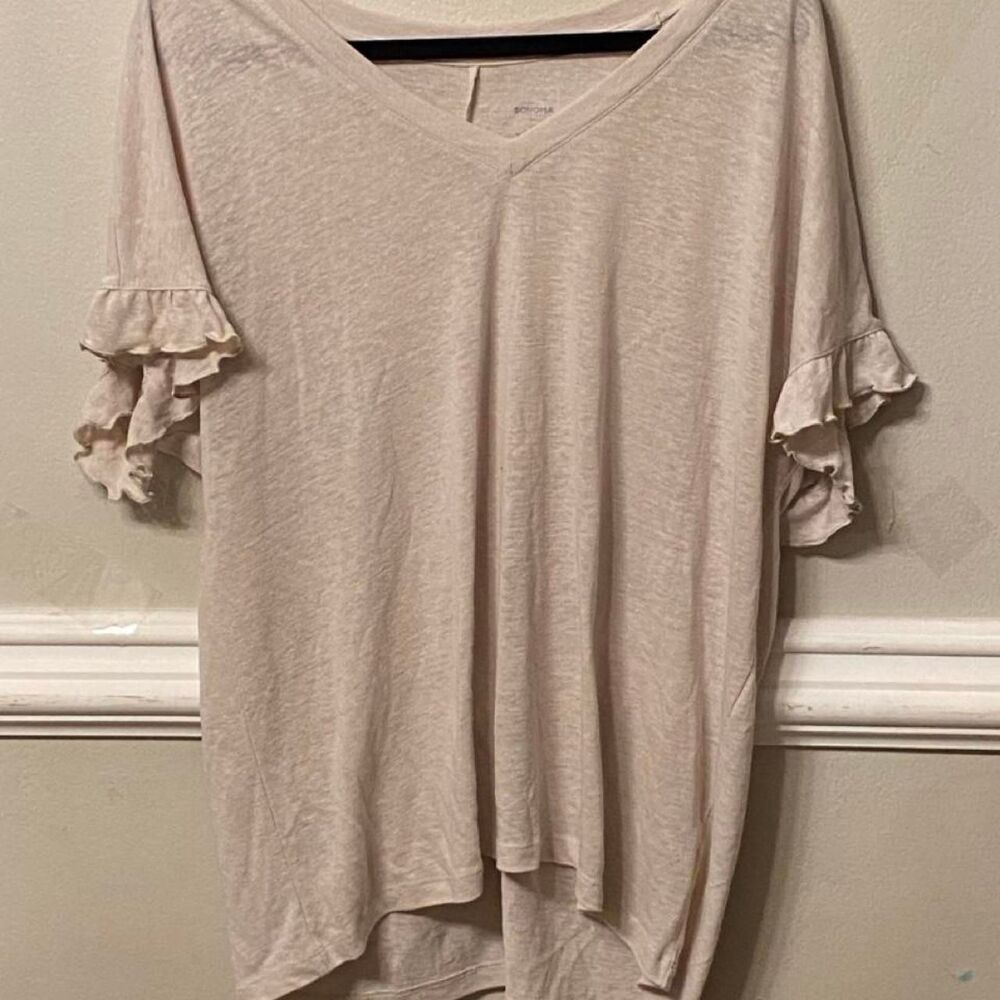 Sonoma-goods-for-life Women's Pink and Cream Blouse